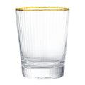 Creative luxury golden rim cocktail glass Striped juice glass household drinking water beer glass