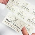 Custom Printing Logo Etikett Hot Stamping Gold Foil Vinyl Sticker Packaging Labels Etiquette Autocolante