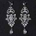 Fashion Silver Rhinestone Long Crystal Big Earring Wedding Women Drop Earring Bridal Jewelry Earrings