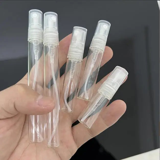 Cheap Price 2ml 3ml 5ml 10ml Small Portable Transparent clear Color Ribbed Spray Glass Bottle Customized Perfume Atomizer
