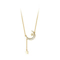 Shell Moon Necklace Tassel Star Pendant Gold Plated Chain 925 Sterling Silver Necklaces Fashion Jewelry for Women