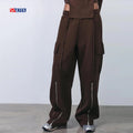 Wholesale New Designer Ladies Zipper Pants Cargo Streetwear Baggy Cargo Pants With Multi Pockets Custom Women's Cargo Pants