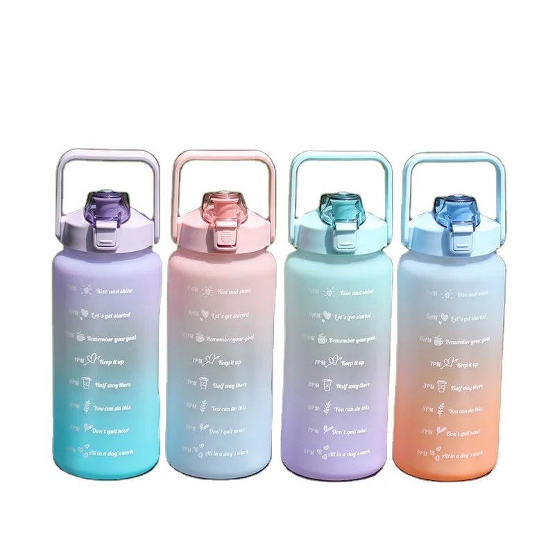 Custom Logo PC BPA Free 64oz 2 Liter Large Capacity Eco-Friendly Gym & Fitness for with Time Marker