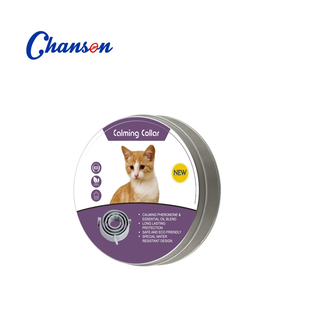 Luxury Soft Solid Rubber Pet Pheromone Calming Collar with Fur Decoration for Dogs