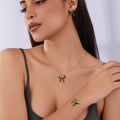 Hot-Selling Chic Fashionable Butterfly Knot Jewelry Set for Women Includes Necklace Earrings-Versatile High-End Wedding Party
