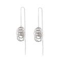 Wholesale Exquisite Women's Pierced Long Link 925 Sterling Silver Earrings Large Tassel Earrings