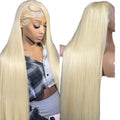 Affordable 613 Blonde Indian Virgin Hair Wig Preplucked Bone Straight 4x4 Closure Wig Vendor Human Hair Lace Wig Human Hair