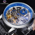 Forsining Top New Luxury Men Mechanical Automatic Male Watch Luxury Golden Clock Leather Strap Moon Phase Waterproof Watches