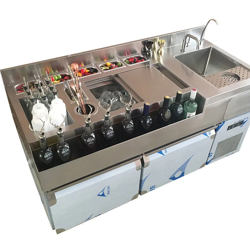 Cocktail bar Station with Refrigeration Portable  Customizable Station bar Equipment Mobile Cocktail bar Station