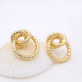Wholesale 14K Gold Plated Jewelry Earrings Accessories Round Fried Dough Twists Vortex Pattern Fashion Earring Studs