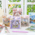 15 Sheets Per Pack White Ink PET Sticker Pack Floating Light Holiday Collection 6 Window Scene Theme Materials