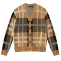 Amazom Good Sale Jacquard logo Custom Knitwear Buttoned Plaid Cardigan V Neck Cardigan Coat Men  Winter Wool Sweater