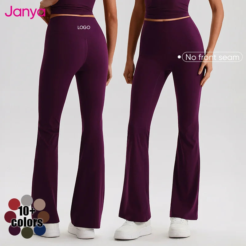 Janya Custom Label Dance Activewear Gym Wear Fitness Sports Butt Lift Pants Quick Dry High Waist Flare Yoga Leggings for Woman