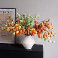 Pu 6 Single Lantern Fruit Small Nasturtium Artificial Foam Flower for Wedding Table Arrangement Girl's Fruit Flower Decoration