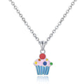 YILUN Ice Cream Pendant Girls Food Pattern Painting Process 925 Sterling Silver Enamel Pendant Jewelry for Kids' Birthday Gift