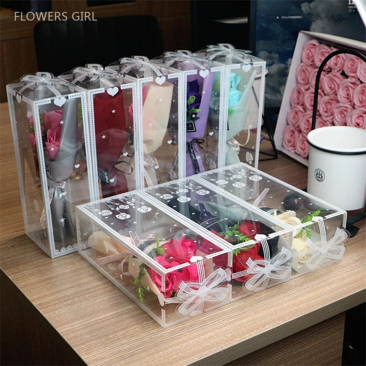 YOPIN-220 Valentine's Day Gift Soap Flower Bouquet Handmade Rose Soap Flower Gift Box