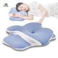 Jiyimei YM-P121 Square Shaped Memory Foam Pillow Stock Woven Neck Care Breathable Eco-Friendly Portable Removable Customizable