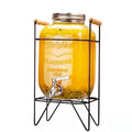 2 Gallon Glass Water Dispenser Countertop with Lid and Stainless Steel Spigot Beverage Drink Dispenser Airtight LeakproofJug