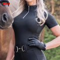 SGL Custom Base Layer  Neck Liberte Equestrian T Shirt Horse Riding Horse Riding Base Layer Women Short Sleeve Equestrian