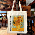 Wholesale New Design Van Gogh's Oil Painting Art Canvas Tote Bag Custom Logo Reusable Cotton Shoulder Bags for Students Women