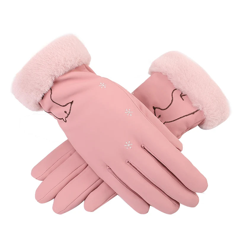 Cute Warm Hand Protective Gloves Winter Outdoor Women Gloves