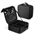 Portable Nylon Travel Makeup Case with Adjustable Dividers Cover Closure-Artist Storage Bag Organizer and Brush Holder