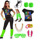 Baige Womens I Love the 80's Disco 80s Costume Outfit Accessories (XS-2XL)