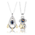 Spaceman Couple Necklace with 100 Languages 'I Love You' Projection New Classic Design for Valentine's Day and Anniversaries
