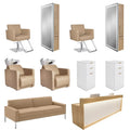 Wooden Salon Furniture Set Barber Chair with Mirror Lady Hairdressing Equipment Package for Salon Use