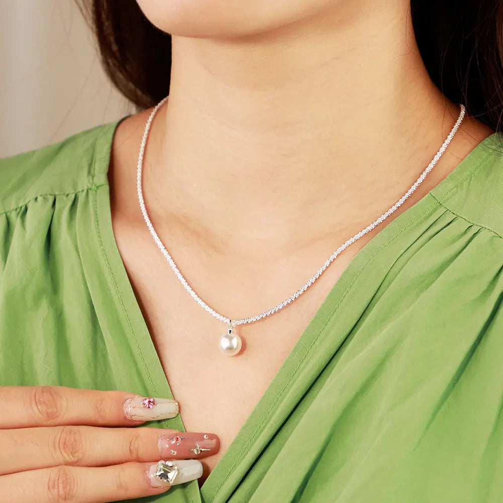 Wholesale Minimalist New Fashion Chain Necklace Stainless Steel Pearl Women Choker Necklace Jewelry Fashion