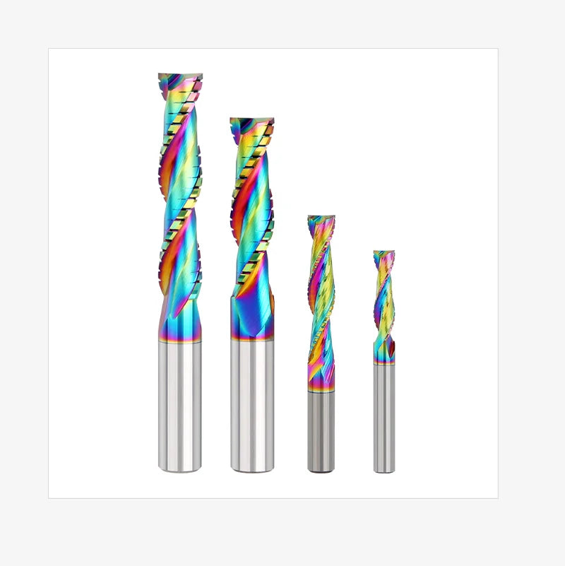 Huhao Excellent Chip Evacuation 3.175mm 12.7mm Coating Efficiency Aluminum Two Flute End Mills for Deep Groove 407311401