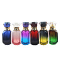 2025 Luxury Flat Crystal Shaped 30ml Glass Perfume Bottle Gradient Colors Screen Printed Empty Refillable Mini Pump Sprayer