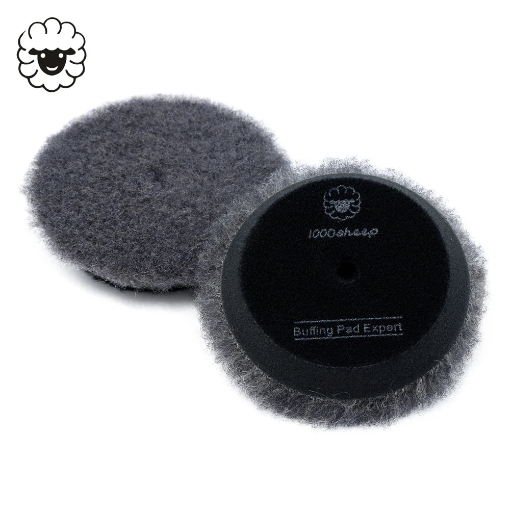 3\" 80mm Backer Swirl Fast Removed Heavy Cutting Grey Wool Buff Pad Polishing Disc Wool Pad Car Detailing Customized OEM Support