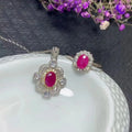 Summer Hot Sale China Wholesale 925 Sterling Silver Ruby Jewelry Set Gold Plated for Parties and Engagements Low MOQ
