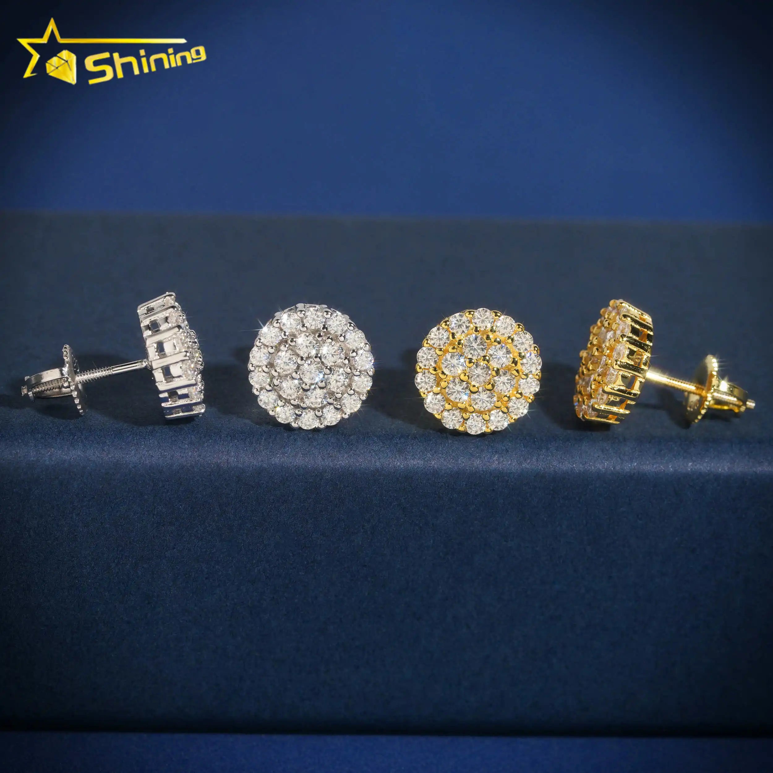 Hot Sale Lab Grown Diamonds Design 10K Solid Gold HPHT /Moissanite Lab Diamond Stud Earring Dropshipping