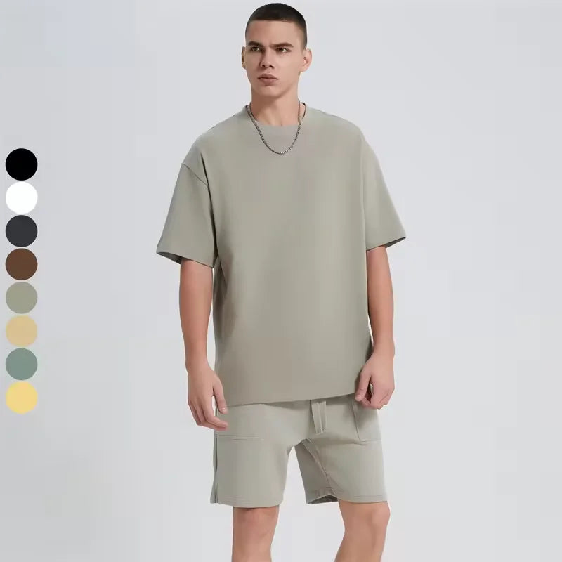 Hot Sale Men's Heavyweight Cotton T-Shirts High Quality Streetwear with Custom Logo Plus Size Knitted Oversized Fit