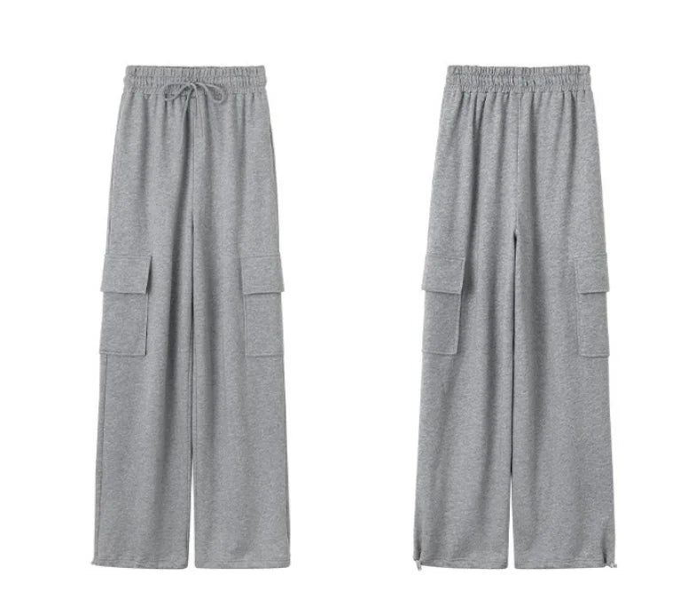 Wholesale Cargo Sweat Pant Ladies Vintage Casual Trousers Women Cloth Pants High Waist Jogger With Pockets