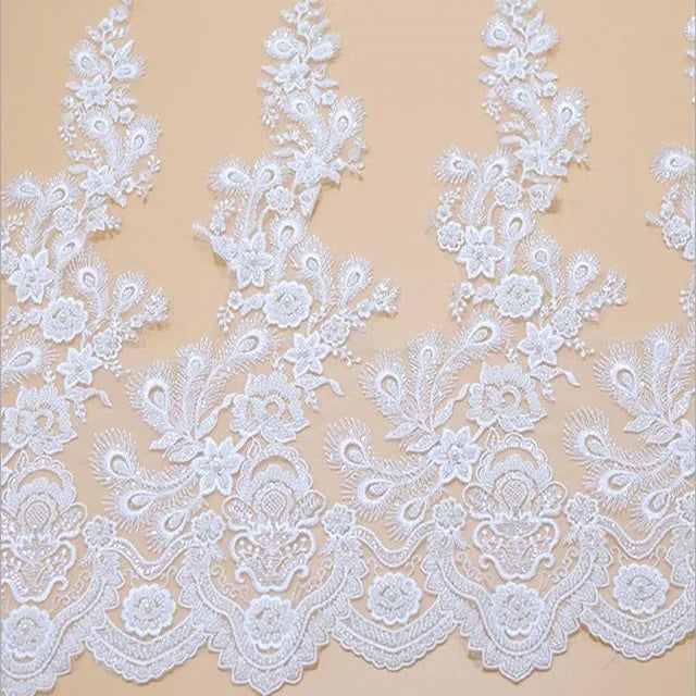 Fashion Lace Fabric Embroidery Brode Autriche White Guipure Laces Fabrics for Women MegaBDM