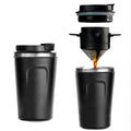 Custom Logo Vacuum Insulated Double Wall Tumbler Reusable Coffee Mugs Reusable Stainless Steel Coffee Mug Cup With Filter
