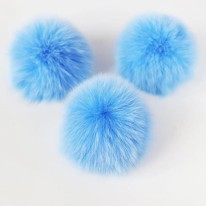 10cm Natural Fox Fur Pompon Real Fur DIY Fur Balls with Rubberband for Ski Outdoor Travel Casual Scenes