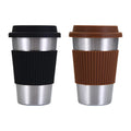 Travel Coffee Cup with Silicone Lid and Heat Resistant Grip Stainless Steel Coffee Mug