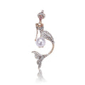 Creative Rhinestone Mermaid Brooch Fashion Personality Clothing Accessories Corsage Pin Wedding Party Gifts Kids Mainly Alloy