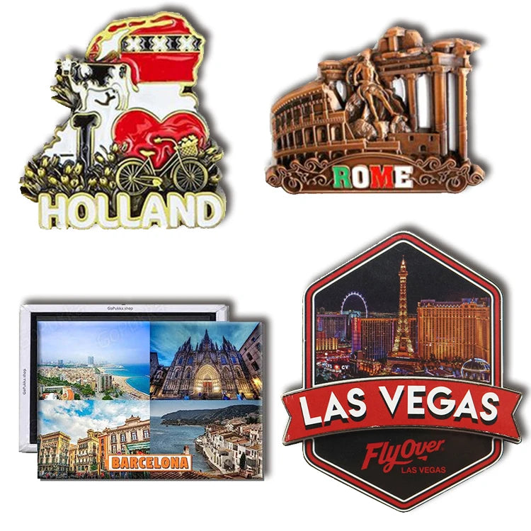 Personalize Tourist Resin City Souvenir Country 3d Metal Stickers Refrigerator Magnets for Fridge Photo Custom Fridge Magnets