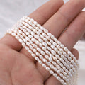 3-4mm Irregular Shape Baroque Pearl Beads Loose Strand Nature Freshwater Pearl for Jewelry Making Necklace Bracelet Earrings