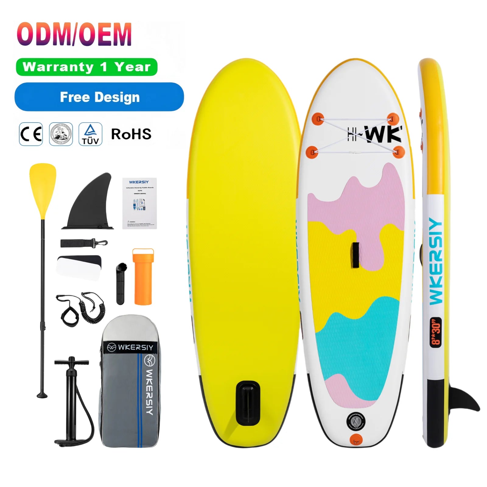 Kids Drop Stitch Stand-Up Paddle Board Surfboard Inflatable Children's Touring SUP for Ocean Waters