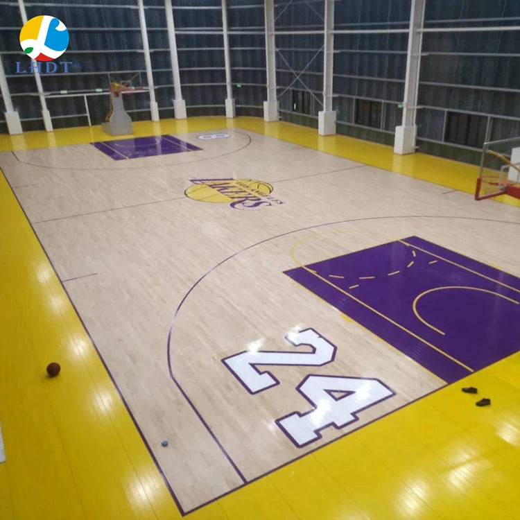 Anti-Skid Slip Birchwood Gym Basketball Court/Stage Flooring Natural Color 5-Year Warranty