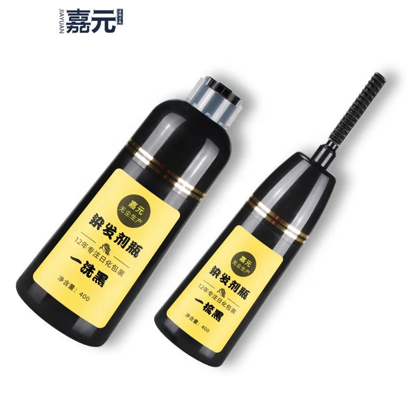 Labeling Customizable Black Hair Dye Bottles  Hair Dye Containers Portable Cosmetic Packaging with Brushes
