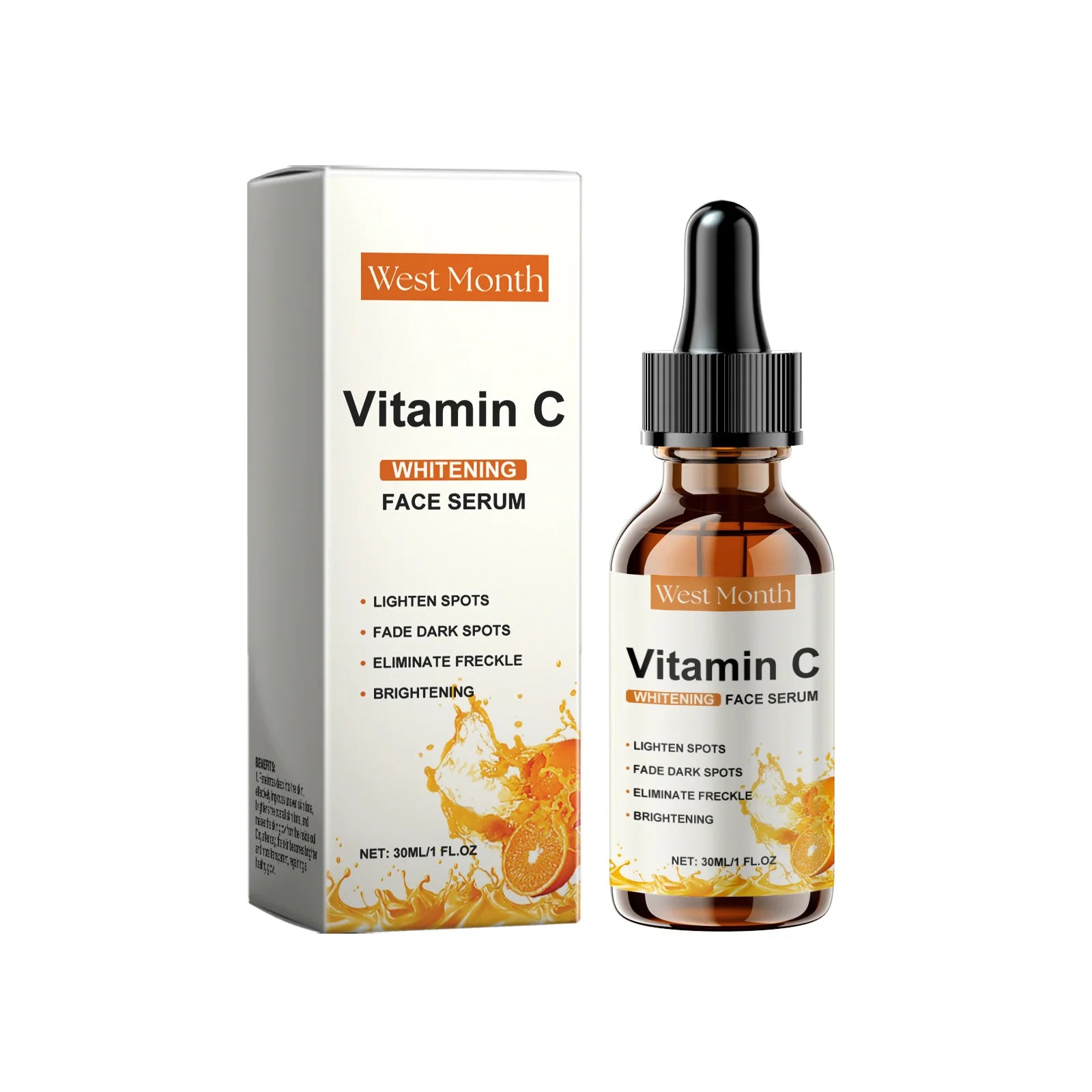 WEST&MONTH Skin Care Moisturizing Lightening Dark Spots Whitening Brightening Vitamin C Face Serum 30ml