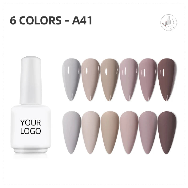 JTING Hot Fashion Wholesale Organic Cheap Nails Supplies Salon Uv 6colors Gel Nail Polish Set for Nails Private Label