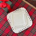 Retro love Hollowed Out Ceramic Plate French Relief Western Dessert Fruit Plate